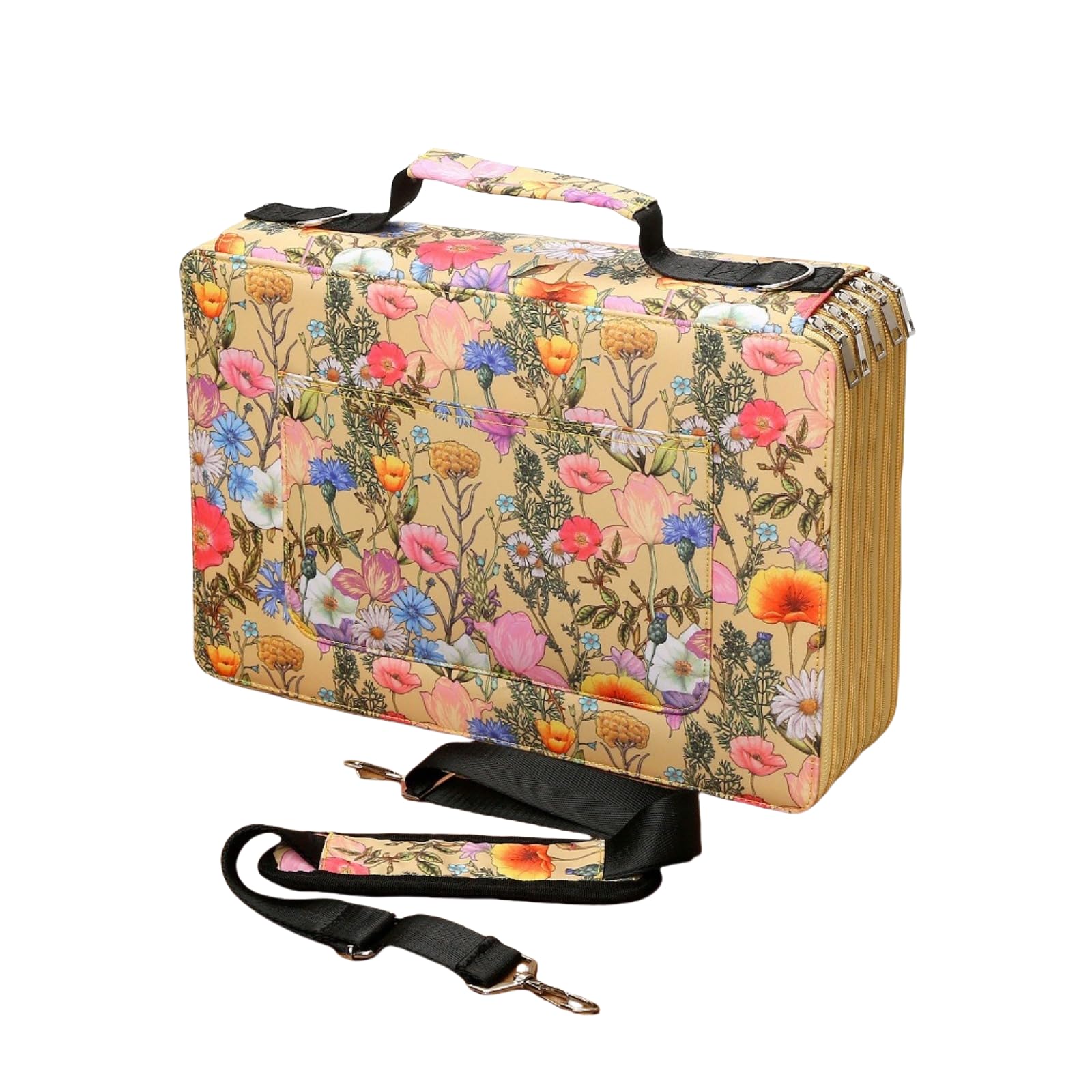 Estuche de lápices de colores genérico, 480 ranuras con cremallera, portalápices, lápices, bolígrafos, rotuladores, para escuela y oficina, con estuche de lápiz, gran capacidad, amarillo, Organizador