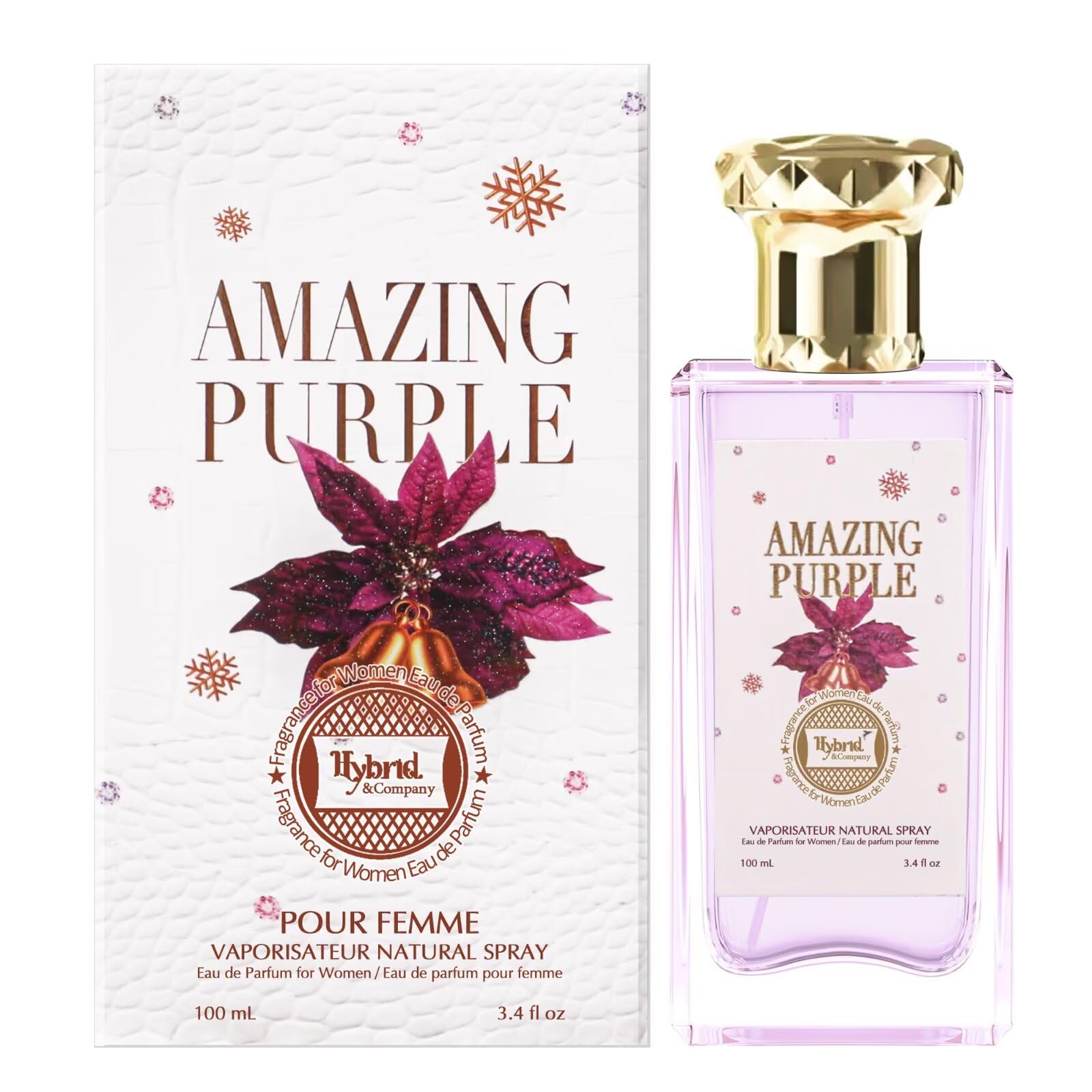 Hybrid & Company Women Amazing Purple Pour Femme Eau De Parfum Vaporisateur Natural Spray 3.4 Fl Oz