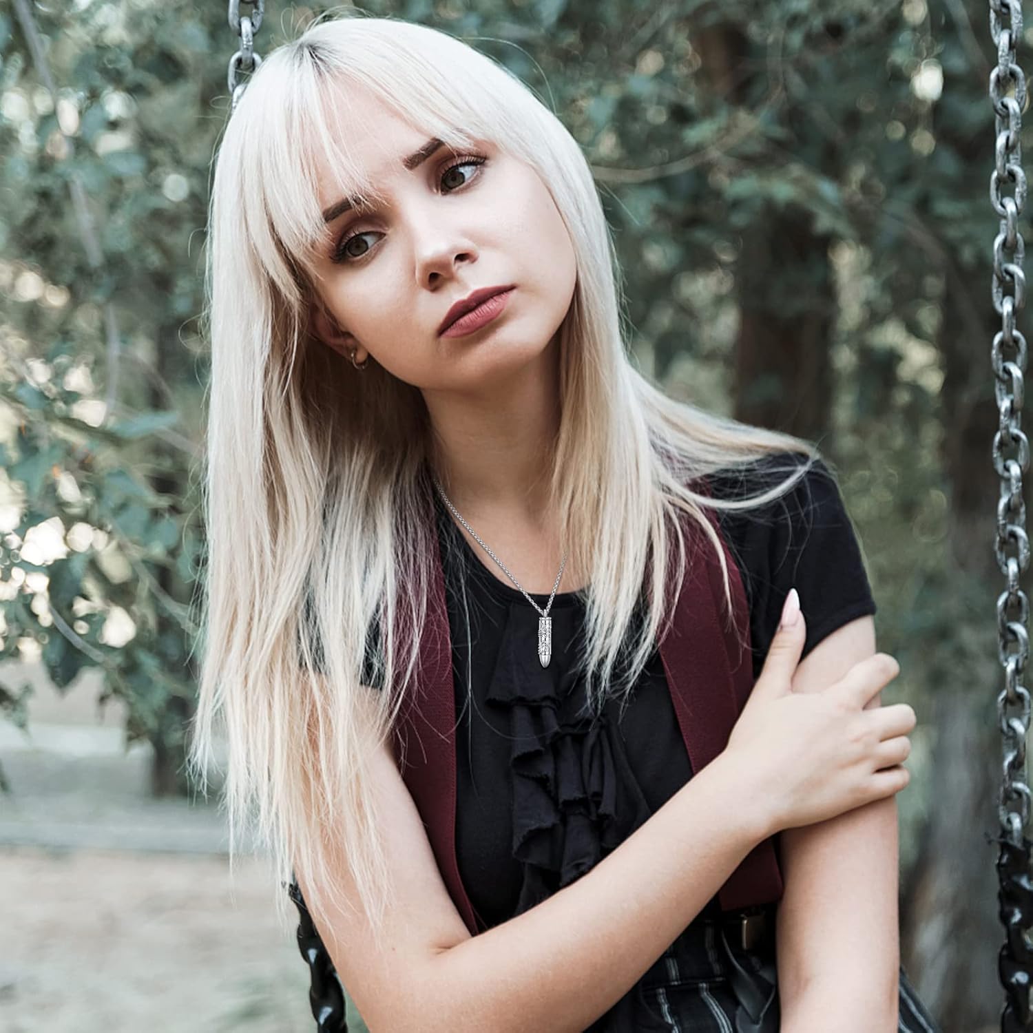 Sunflower Urn Necklace for Ashes Cremation Jewelry 925 Sterling Silver Bee Musical Note Dog Pendant Memorial Keepsake Necklace for Men Women - Image 5