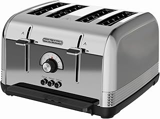 Morphy Richards 240330 Toaster with a Power of 1800 W Venture Retro-chrome-240330, Stainless Steel