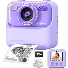 Kids Instant Digital Cameras for Boys and Girls, 1080P HD Dual-Lens Selfie Digital Camera with Print Paper &amp; 32G Card, Christmas Birthday Gifts Toys for Toddler and Teenagers Age 3-16 Years Old