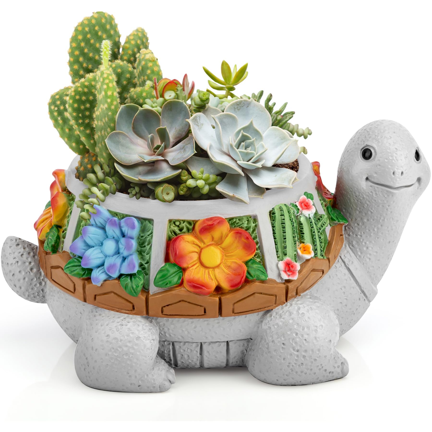 Grovind Macetas Suculentas - Macetas Tortuga con Agujero de Drenaje, Bonitas Macetas para Cactus, Macetas Suculentas para Plantas de Interior Regalos de Macetas para Amantes de Las Plantas