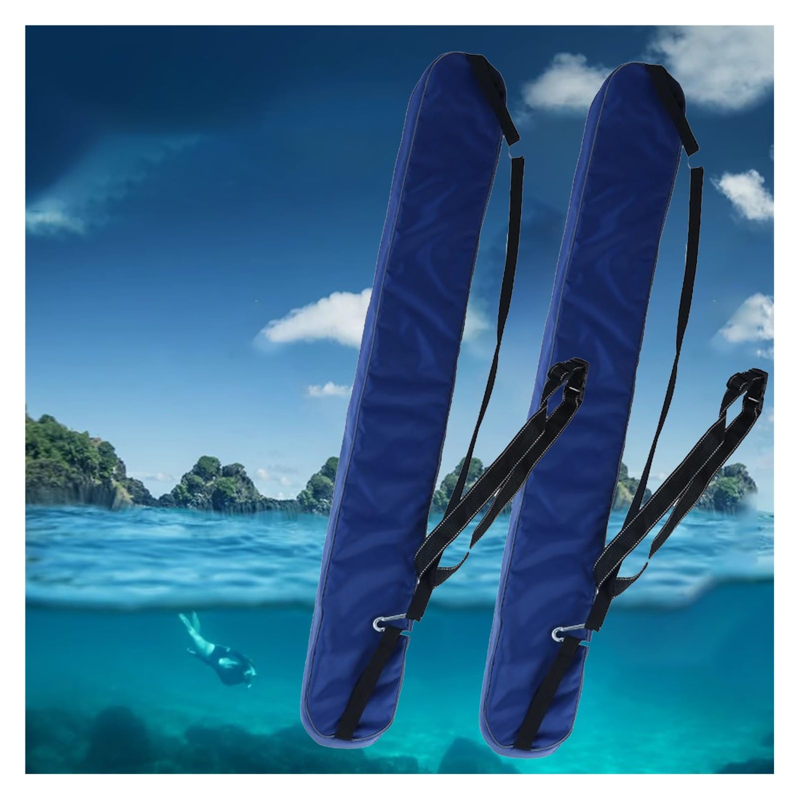 Confezione da 2 tubi di salvataggio per bagnini per adulti, attrezzatura di sicurezza per piscina con fischietto, 122,9 x 15 cm, per salvataggio in acqua all'aperto