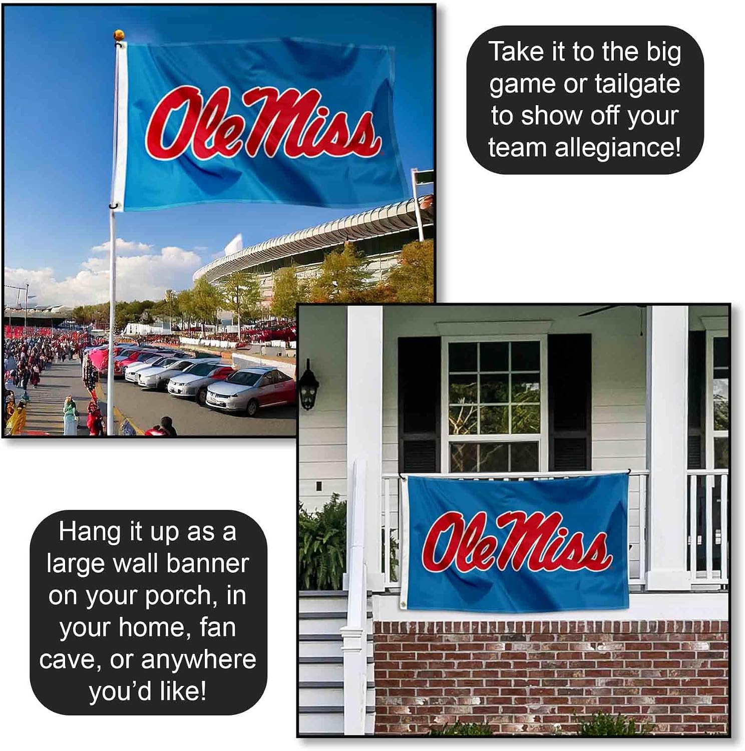 College Flags & Banners Co. Ole Miss Powder Blue Flag