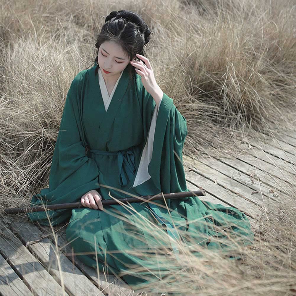 Costume da donna tradizionale cinese antica dinastia Han Hanfu con cintura per feste di Halloween abito lungo
