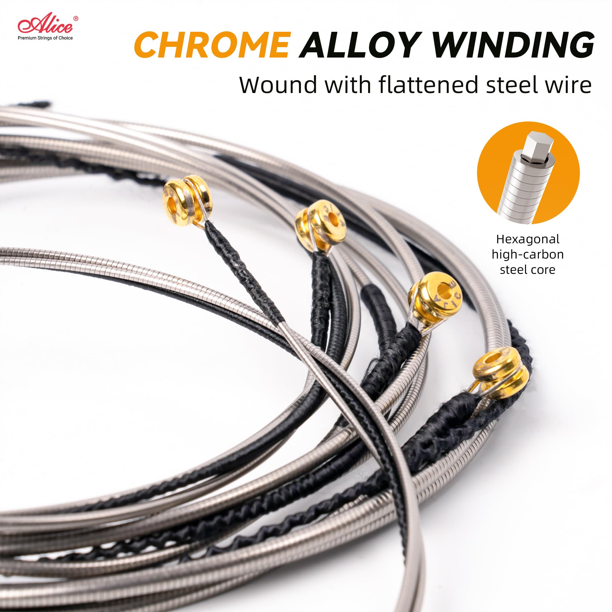 Snapklik.com : Flatwound Bass Guitar Strings - Coated Hexagonal High ...