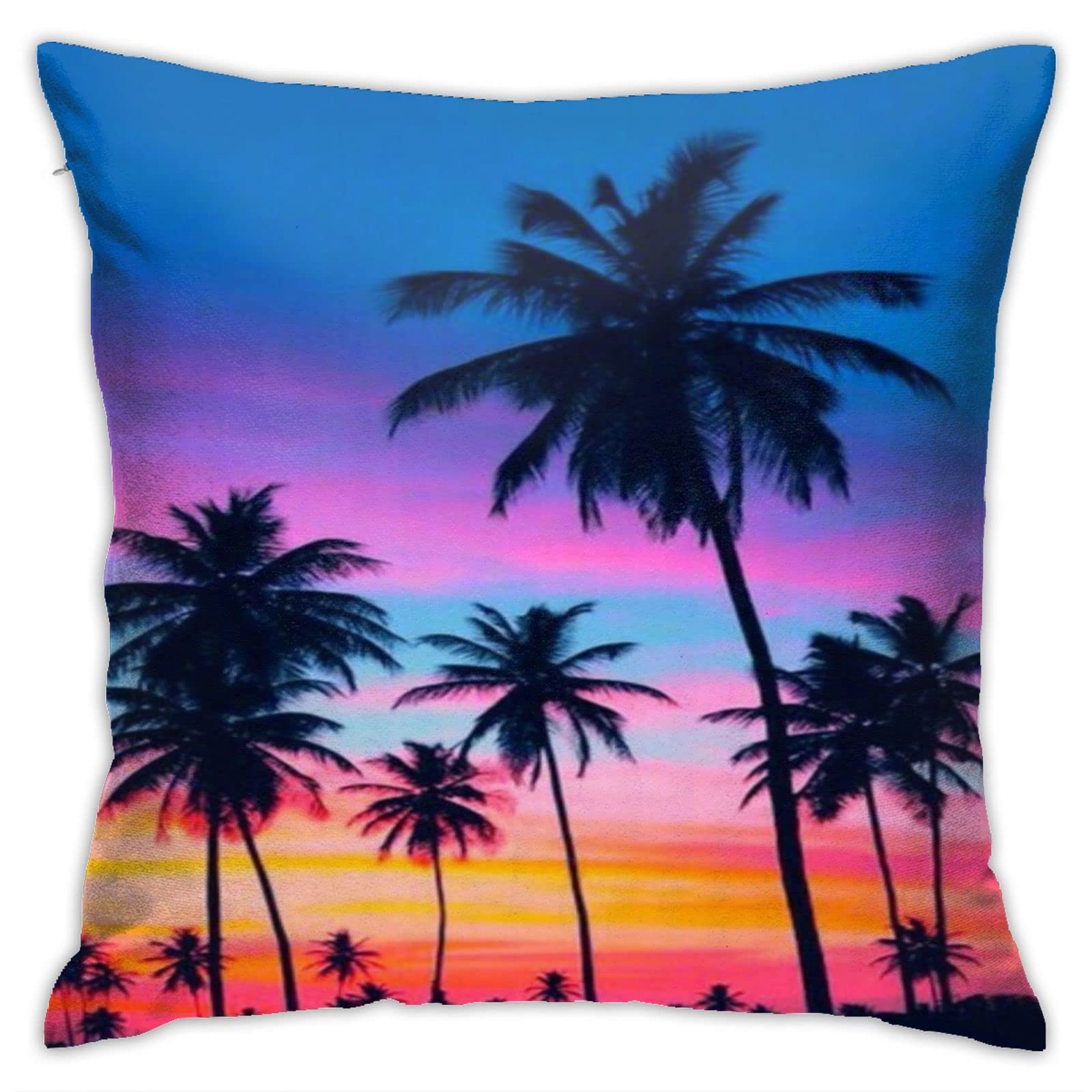 VARUN Throw Pillow Covers Palm Tree Sunset Design Square Pillowcase for Home Decor Sofa Car Bedroom Pillow case 18x18inch