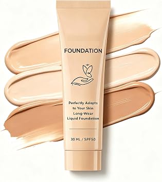 Colour Changing Foundation 30ml,Sun Protection, Medium Coverage Hydrating Long Wear Foundation for Mature Skin, Adaptive Shifting Tone Liquid Makeup Base Full Coverage Facial Make Up
