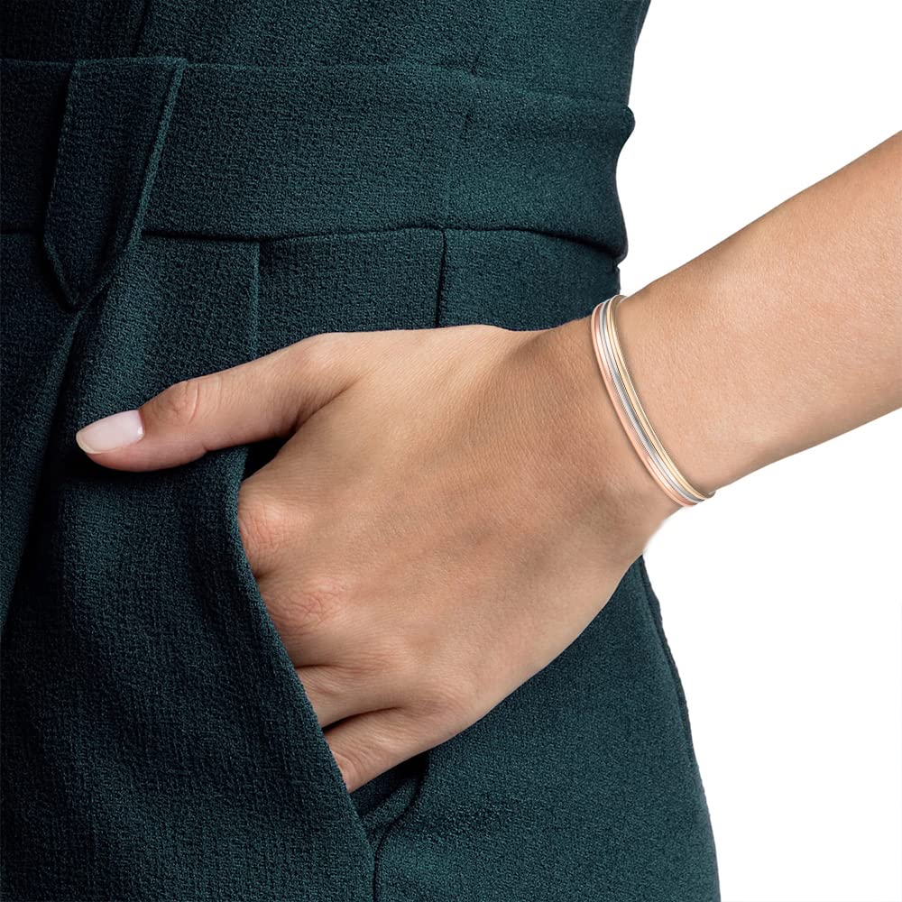 Tri-Tone Magnetische Kupfer-Armreifen und -Ring für Frauen oder Männer, 8 Magnete, verstellbare Größe 16,5 cm, perfektes Mutter- oder Ehefrau-Geschenk
