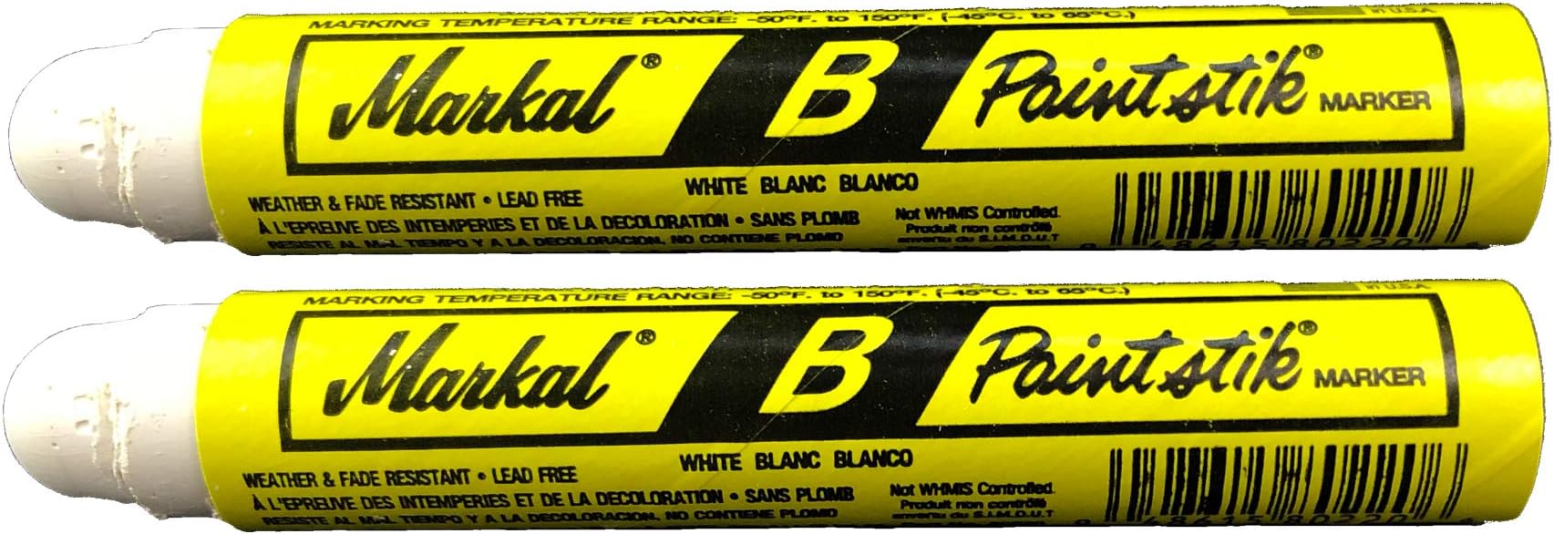 Two Markal B White Paintstik Tire Chalk Paint Stick Crayon Surface Markers Graffiti Art