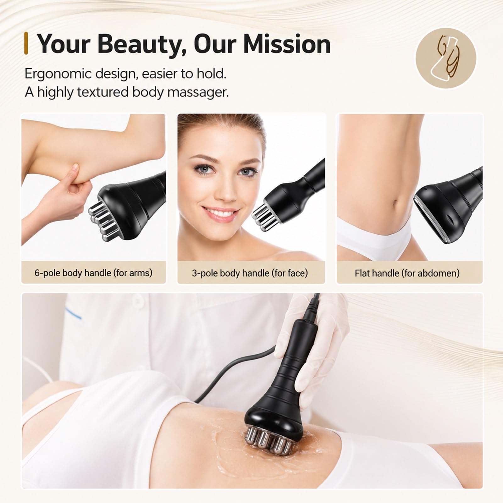 Macchina A Cavitazione 40K Per Il Rimodellamento Del Corpo – Dispositivo Professionale 3-in-1 Per Home Spa – Massaggiatore Multifunzionale Per La Cura Del Viso E Attrezzatura Estetica