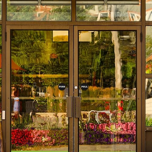 Miniatura 7 de Señales redondas de 2 pulgadas para puerta (plata cepillada) - Paquete de 2 (4 piezas)