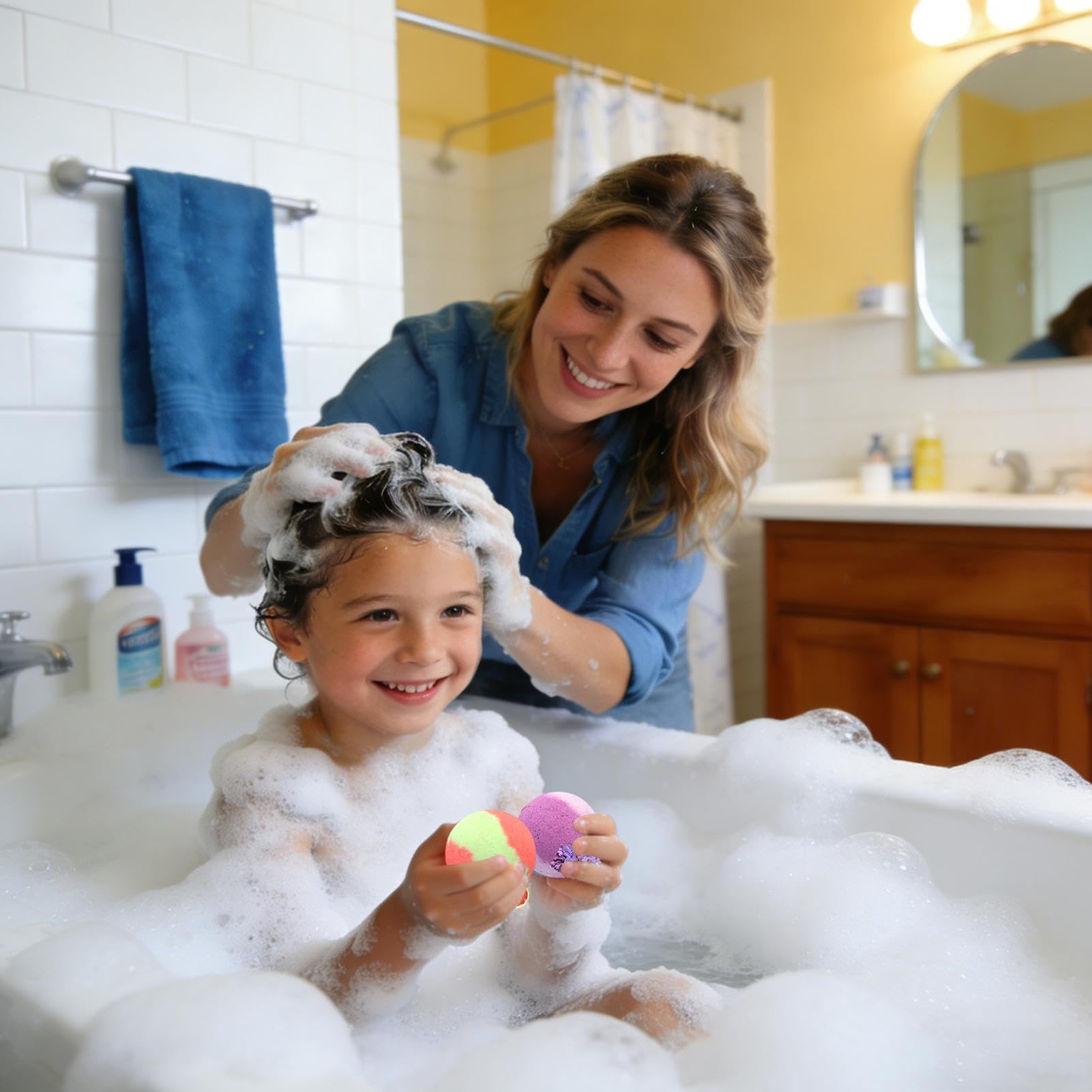Bolas De Sales Para Baño Gadget Imaginativo Refrescante 24 Piezas | Bolas De Sales Para La Bañera Con Juguetes Para Niños Niñas Preescolares Hogar Viajes Baño Jardín de