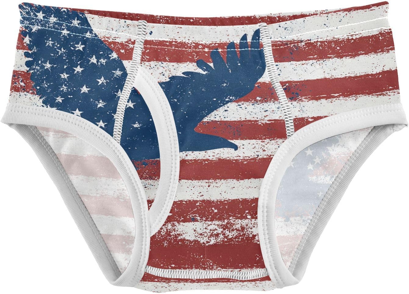 visesunny Boys Training Underwear American Bald Eagle Design Breathe Cotton Potty Briefs Size 2T-8Y for Toddler