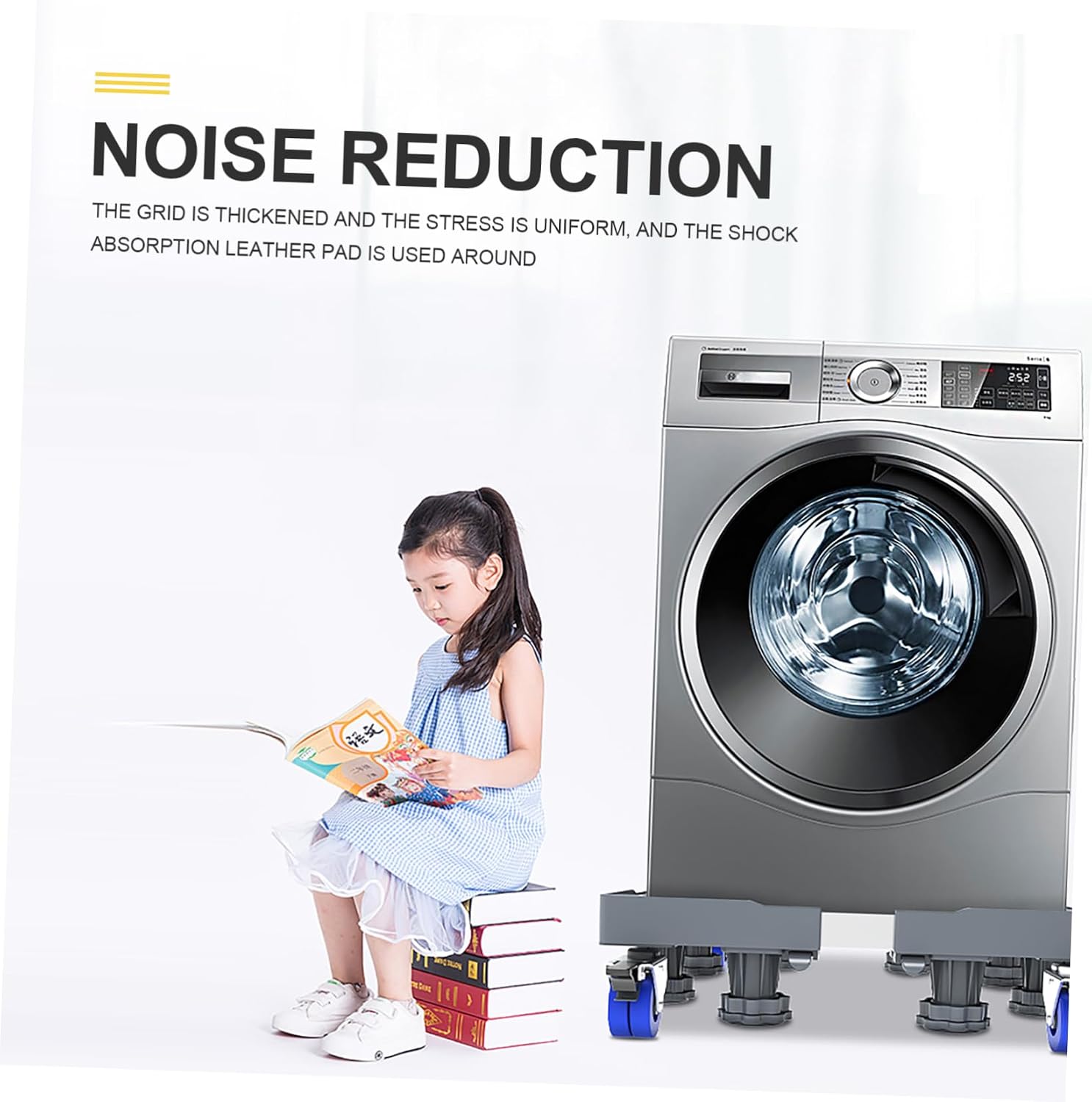 SHOWERORO Multi-purpose Refrigerator Stand Base Movable Dolly with Locking Wheels for Fridge Washing Machine More