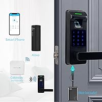 Vista 4 de Harfo Cerradura de Puerta con Huella Dactilar, Cerradura sin Llave de Pantalla Táctil con Teclado de Servicio Pesado con Control Total por APP