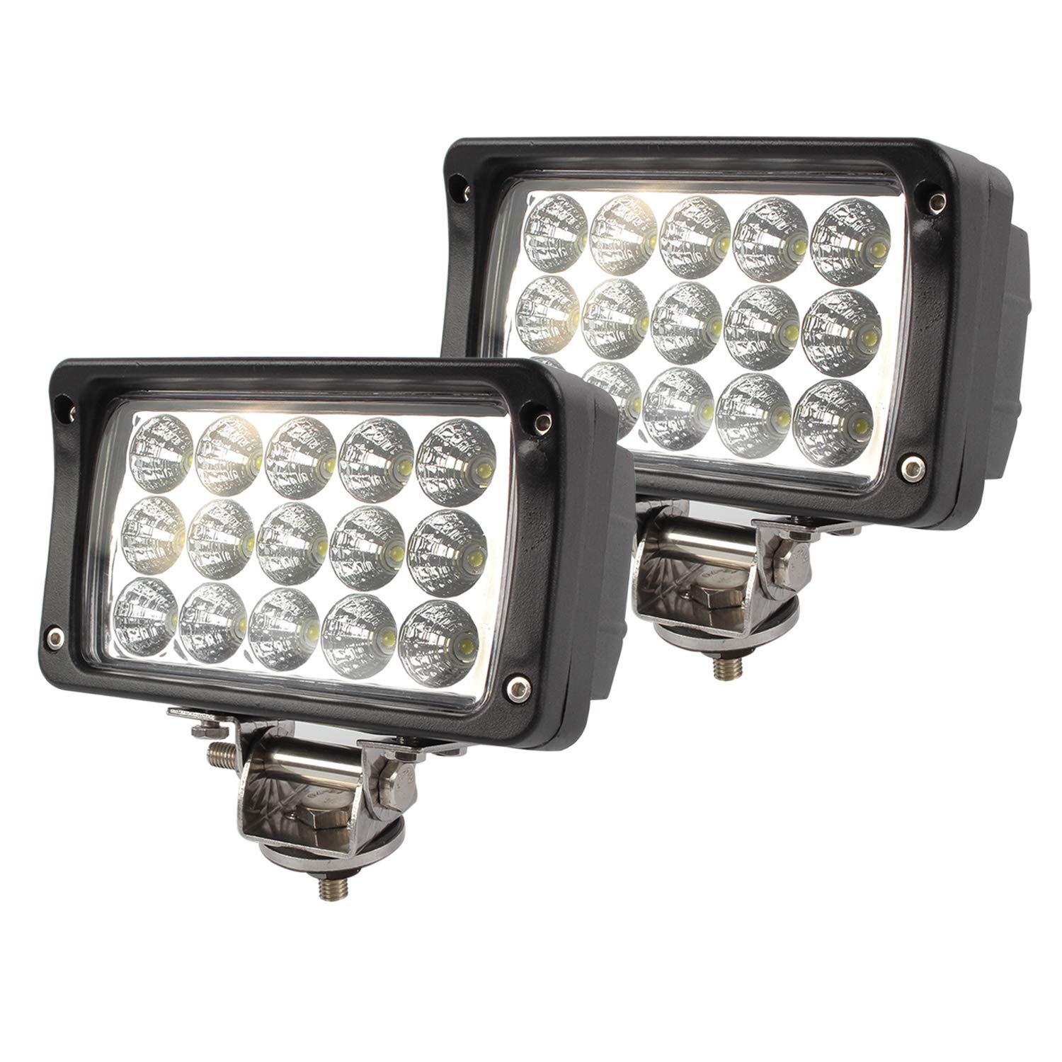 2 X 45W phare de travail LED lampe voiture SUV ATV tracteur pelleteuse camion grue 4x4 camion Work light Phare LED Lampe à LED pour véhicule tout-terrain 12V 24V Lumière LED