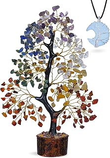 Chakra Tree - Crystal Tree - Crystal Money Tree - Seven Chakra Tree - Gem Stone - 7 Chakra Tree Of Life Decor - Energy Stones, Crystal Gifts - Crystal Tree For Positive Energy - Natural Office Decor
