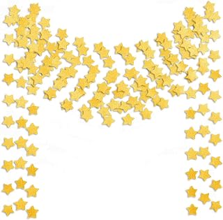 TTSAM 6-Pack Gold Glitter Star Paper Garlands 50 Ft Twinkle Bunting for Christmas Birthday Wedding Baby Shower Reusable Party Decor