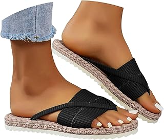 Women's Flat Sandals Comfort Slip on Slides Sandal Platform Slippers Open Toe Walking Shoes Dressy Flip Flops Flat Sandals for Summer Vacation Beach Casual Indoor Outdoor Footwear