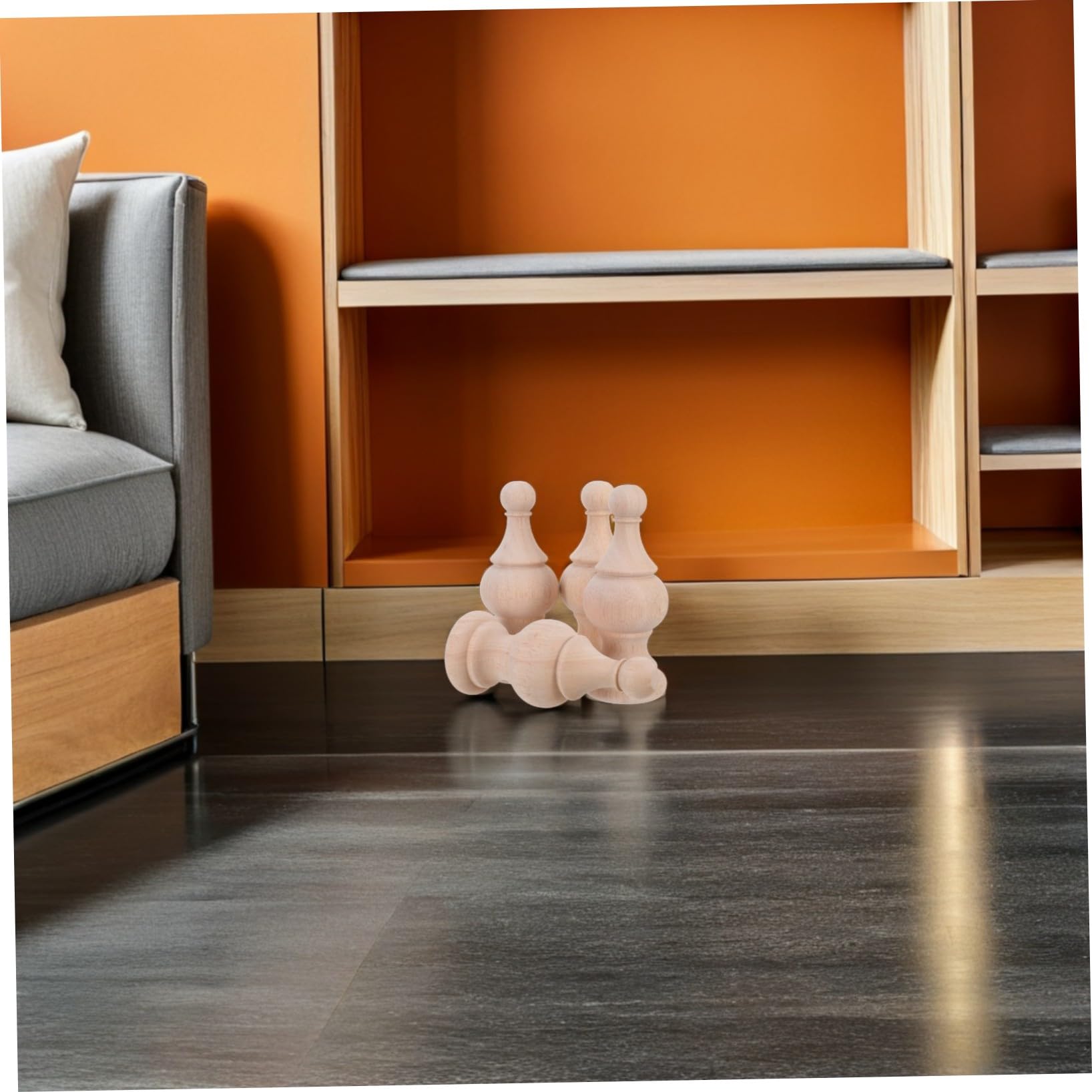 Alipis Remates de Madera sin Terminar 6x15 Cm 4 Piezas para Postes de Cama, Husillos para Manualidades y Tapas Decorativas de Barandilla para Escaleras, Adecuado para Bricolaje