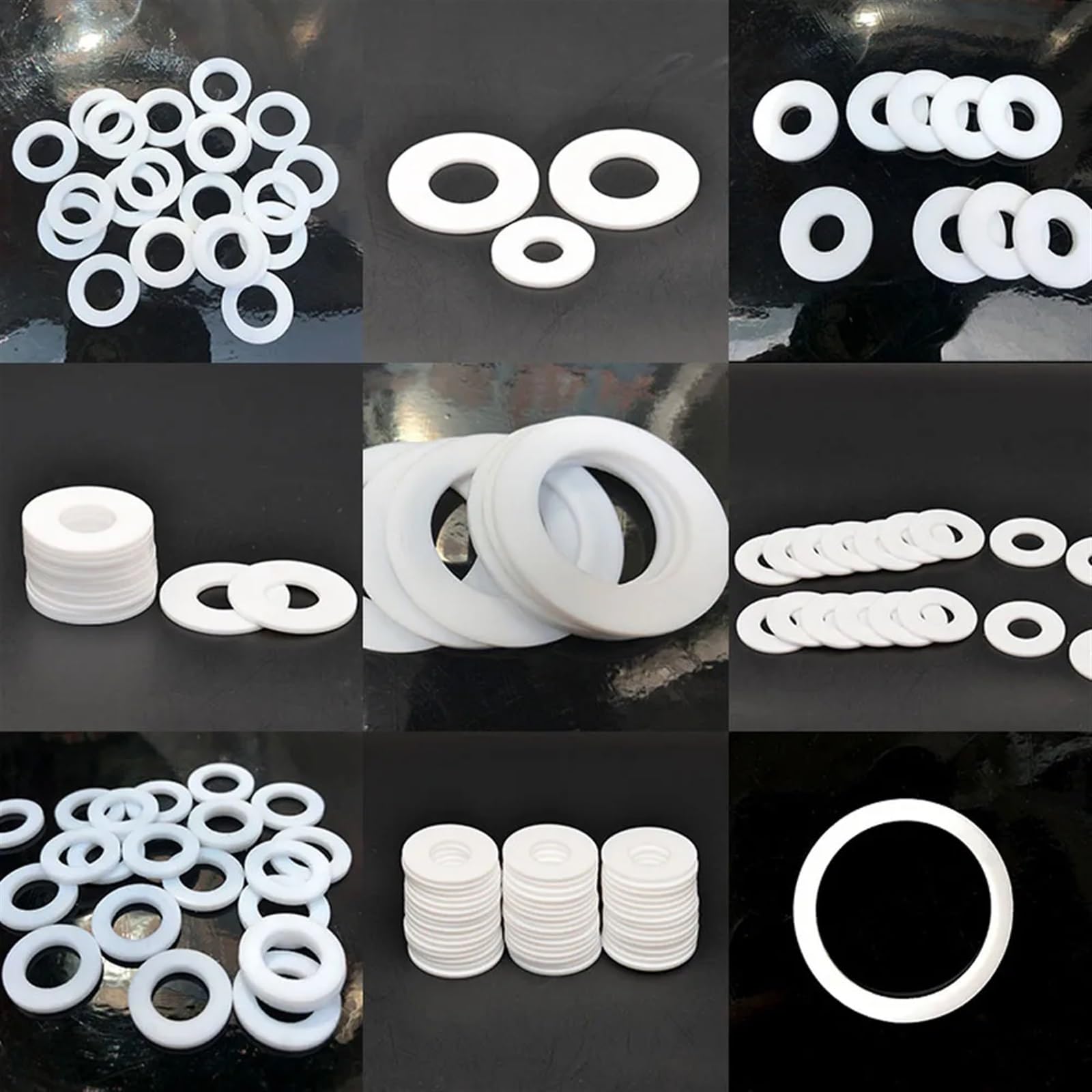 10 Uds. Junta de arandela plana de PTFE blanco espaciador junta tórica de sellado for manómetro 2mm de espesor ID 6 8 10 11 12 14 15 16 18 19 20 22-100mm (Tamaño : DN100 158x108x3mm)