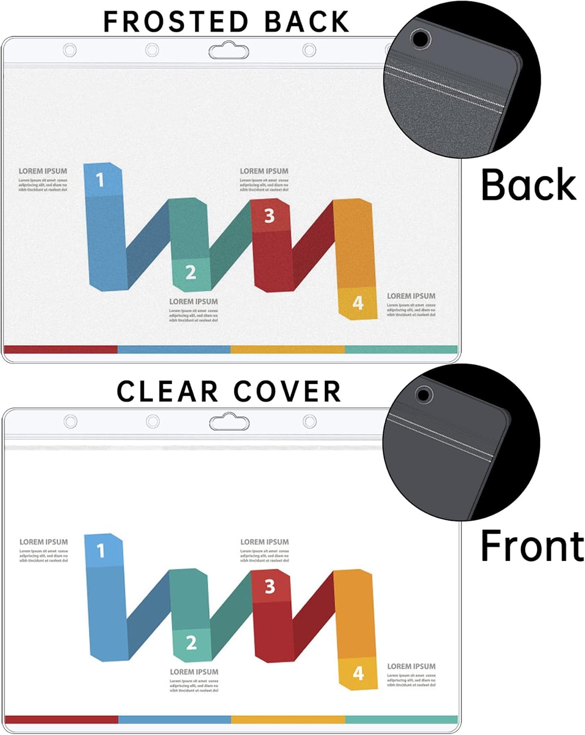AKONEGE 12PCS Hard Sheet Protectors 8.5 x 11 Waterproof Resealable Zip Page Protectors Clear Hard Plastic Sleeves for Photos Birth Certificate, Heavy Duty Document Holder Wall Sign Holder, Horizontal