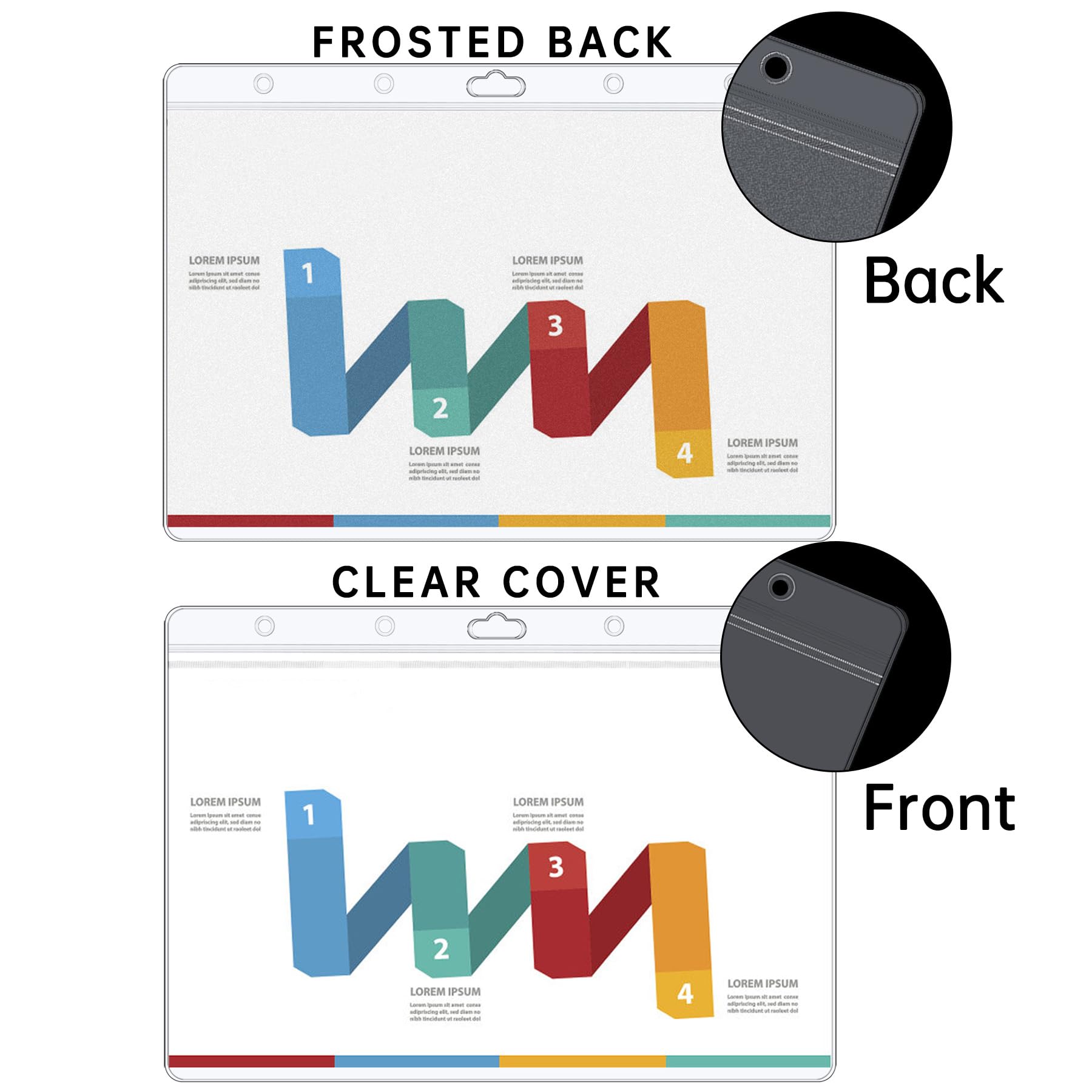 AKONEGE 6 protectores de hojas rígidas de 8.5 x 11 pulgadas, impermeables, resellables, con cremallera, fundas de plástico rígido transparente para fotos, certificados, soporte de documentos