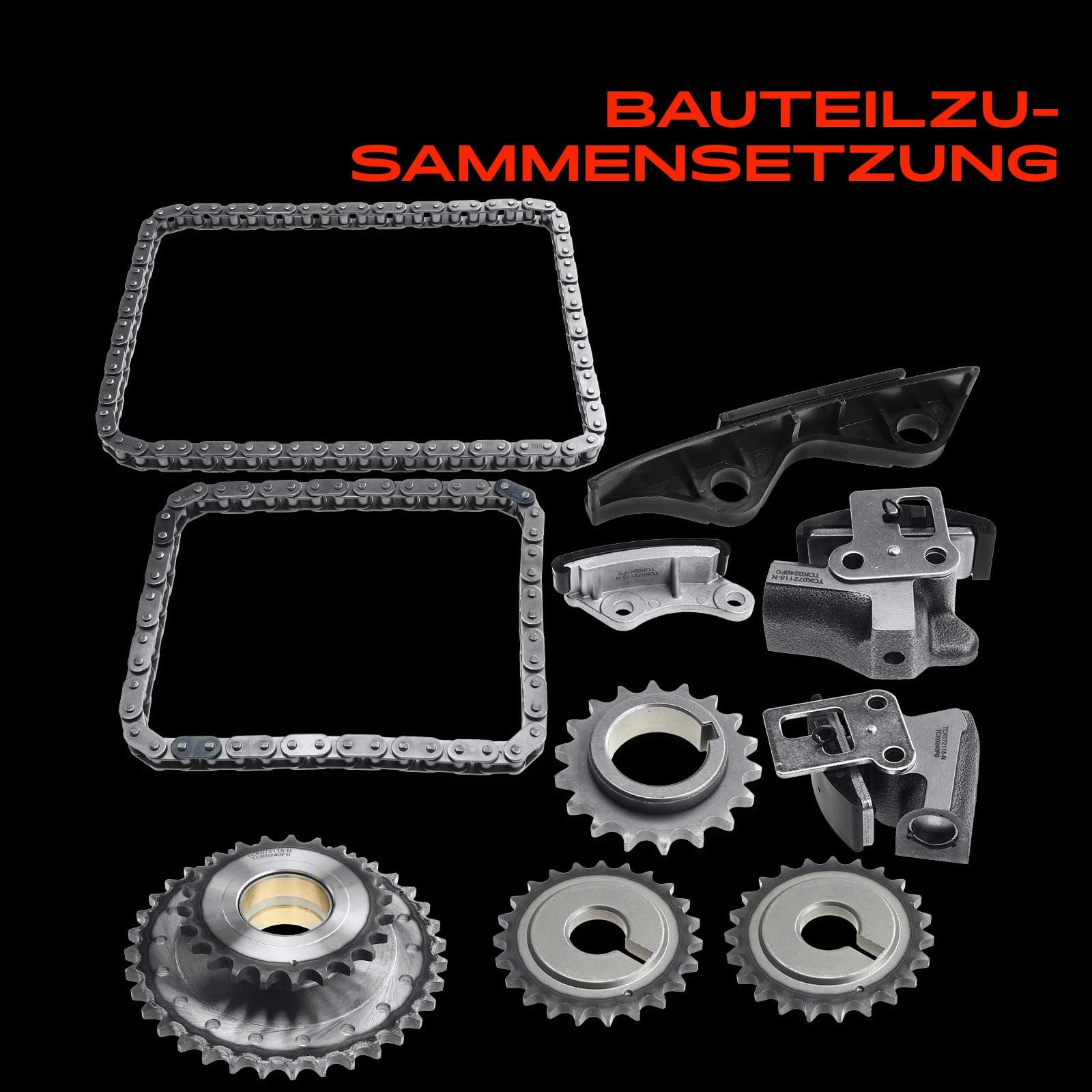 Frankberg Steuerkettensatz Kompatibel mit Micra II K11 1.0i 1.3i 1.4i 16V Benzin 1992/08-2003/02 1302899B00