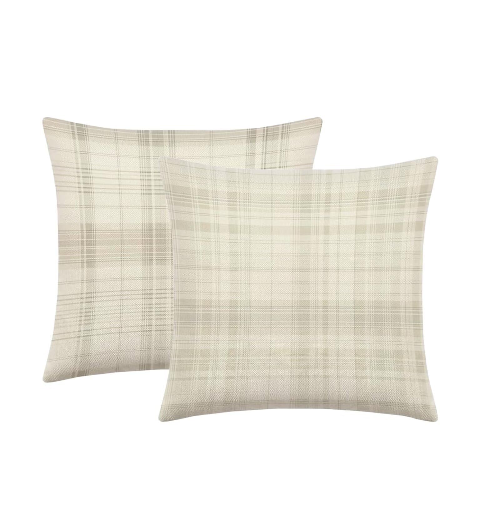 Kissenbezug 65x65cm Outdoor Kissen 2er Set Gitter modern Samt Dekokissen