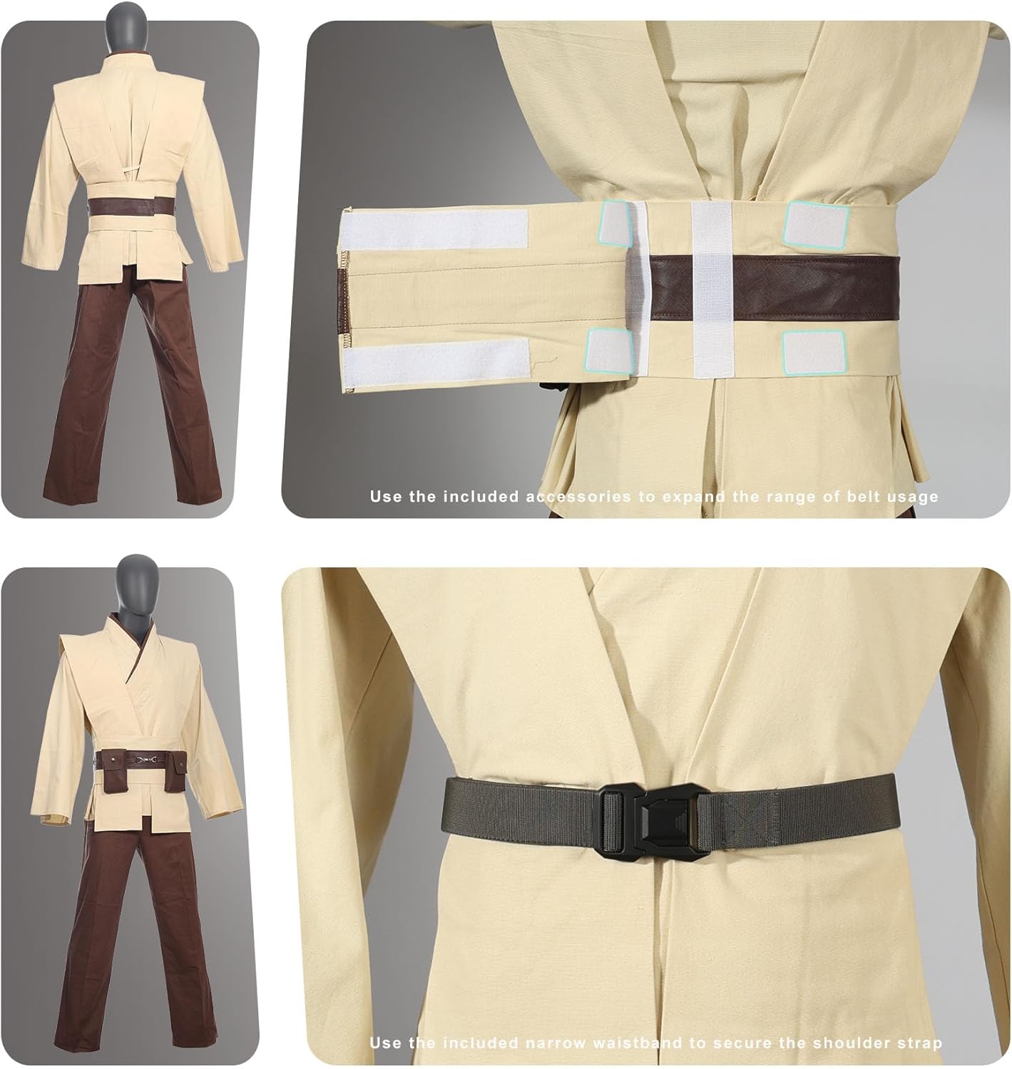 Men's Costume Robe Adult Male Tunic Costume Set Halloween Cosplay Costume Cloak Set - Image 3