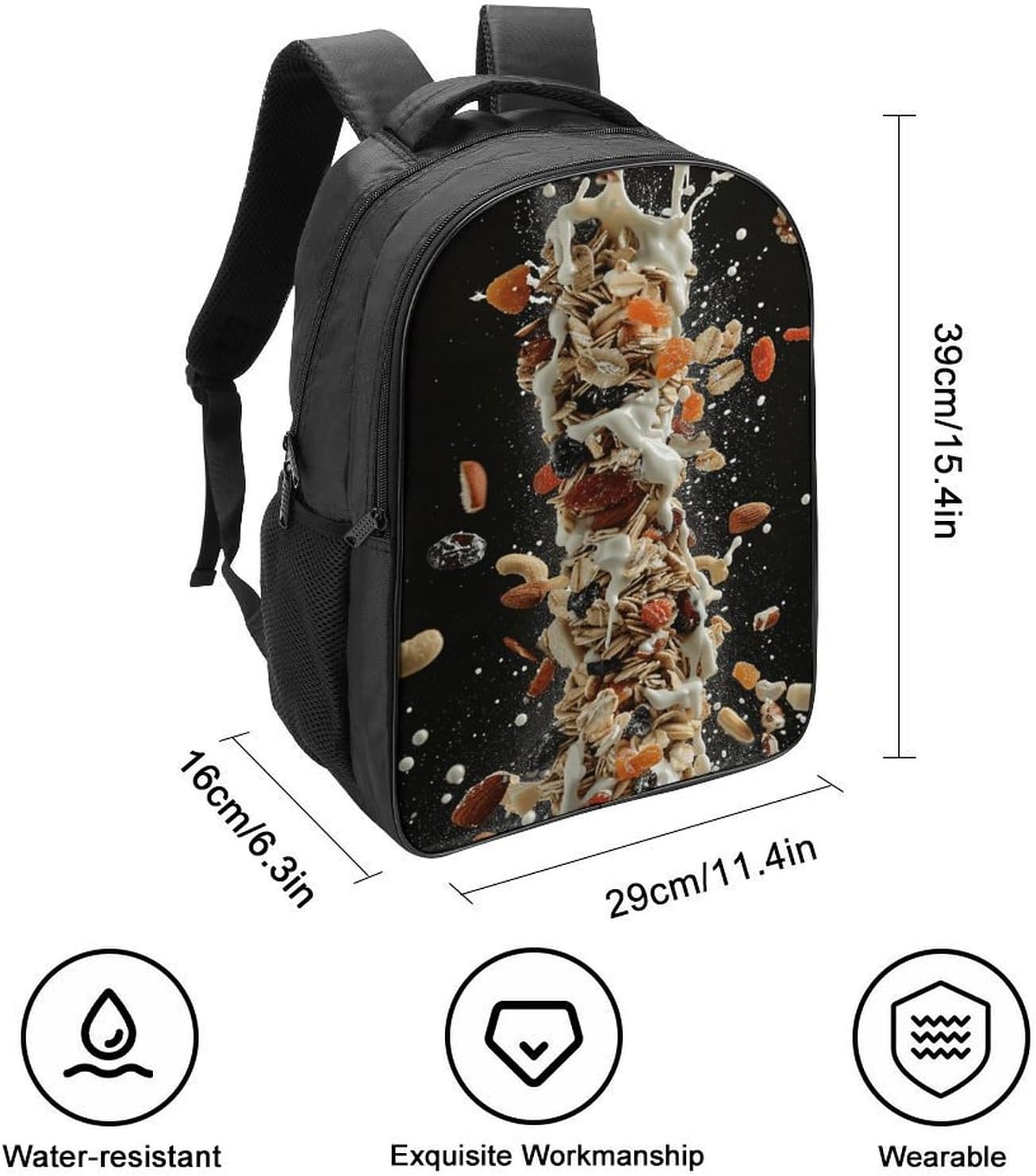 Travel Laptop Backpack 2 Compartment Tall Oatmeal Computer Bag Lightweight Casual Daypack for Business image 2