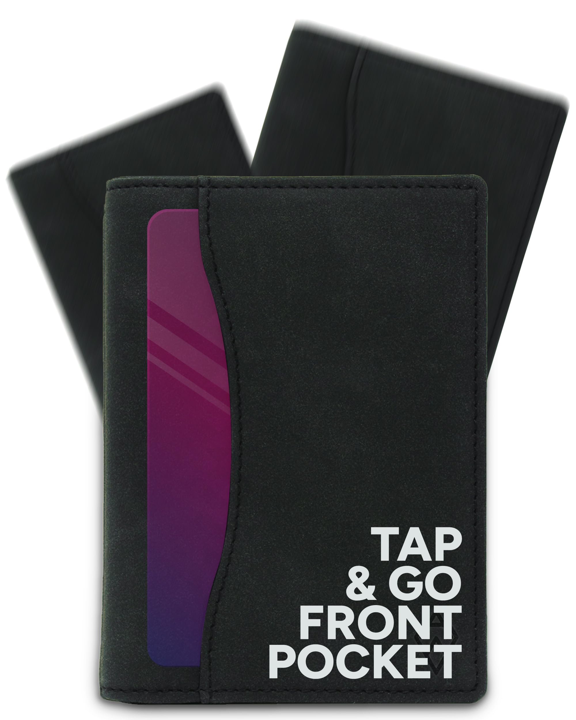 RFID Blocking Mens Wallet with Pull Tab and Gift Box – Stylish 'Tap N Go' Bifold Card Wallet – Credit Card Holder Wallets for Men (Oscar - Black Edition)