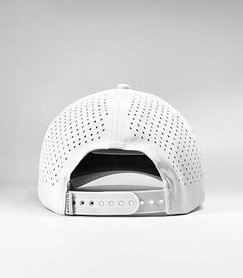 Golf Hat Snapback, Breathable, Quick Drying, High Performance, The Swagger Golf Cap White