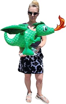 Large Fire Breathing Green Inflatable 30" Dragons 1