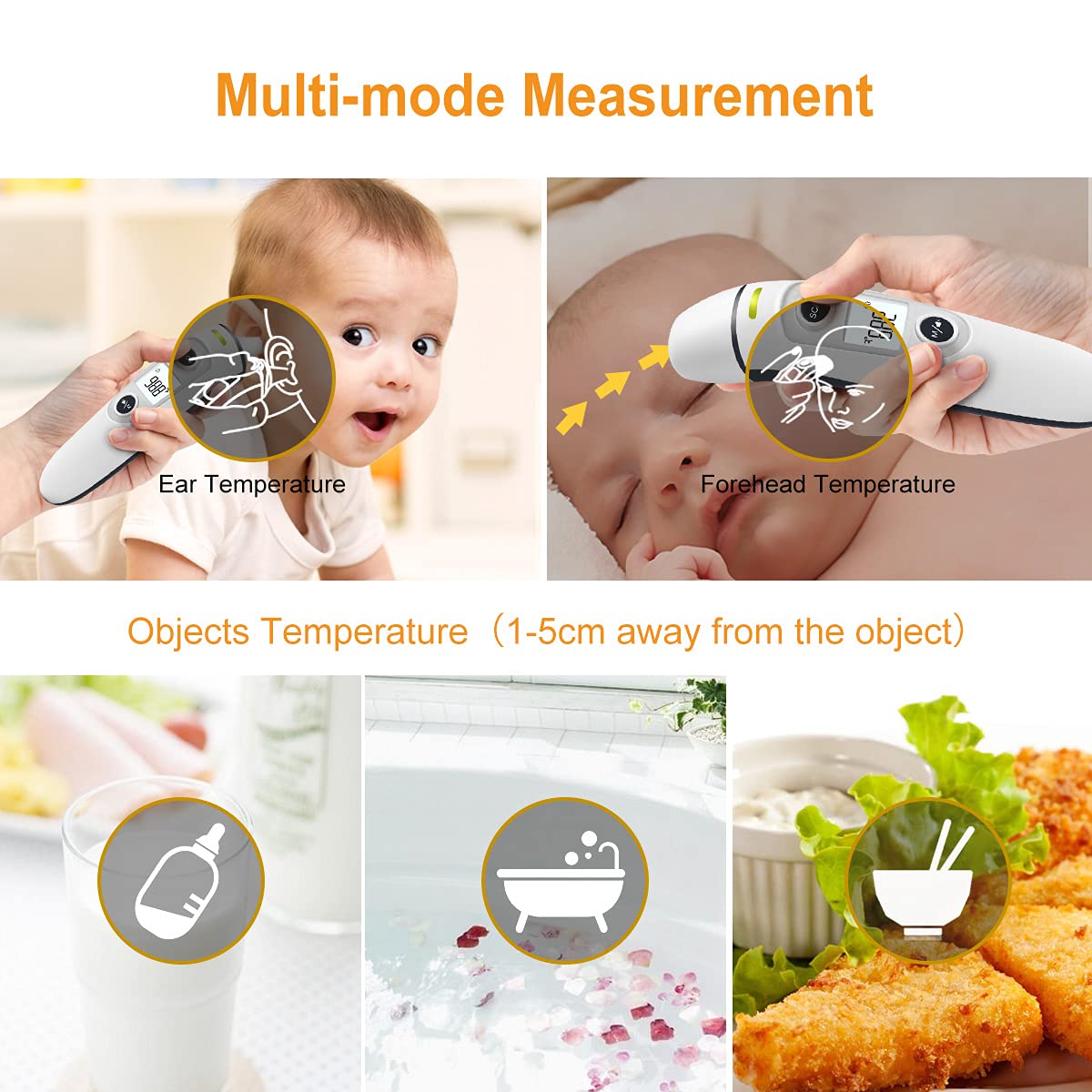 Forehead and Ear Thermometer for Adults, Kids and Baby, Digital Infrared Temporal Thermometer with Fever Alarm and Memory Function, 1s Instant Accurate Reading (Dark Blue)