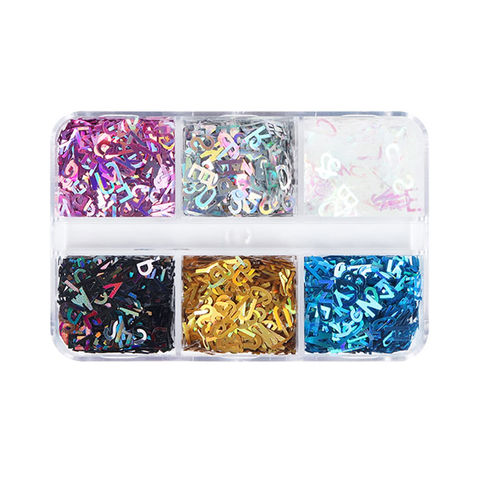 Ankexin English Letters Glitter Sequins Flakes Resin UV Epoxy Mold Fillings Nail Decor
