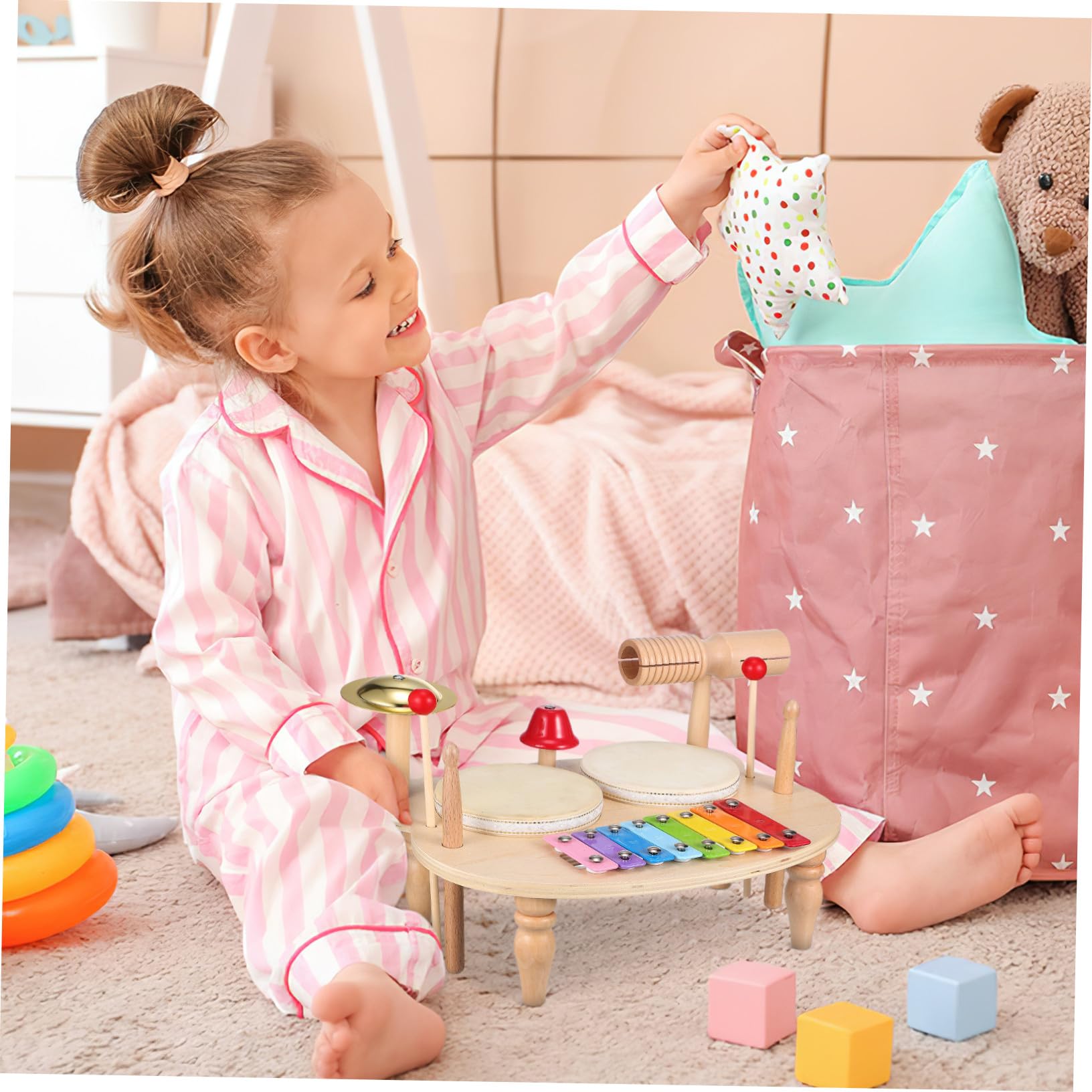 Xilófono de Madera Pequeño para Instrumentos de Percusión Infantil | Kit Musical Colorido, Sonido Claro y Efectos Ricos, Obsequio para Pequeño, Mazos de Madera Incluidos