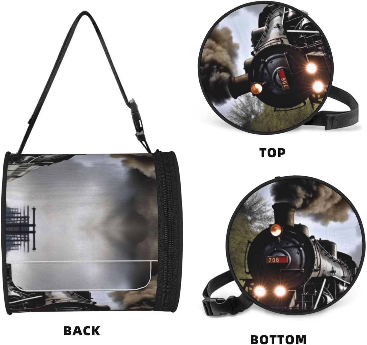 Hanging Toilet Paper Holder Waterproof Cat Proof Roll Paper Case Cover Portable Foldable Roll Storage Bag Steam Train Tissue Holder with Adjustable Strap for Travel Car Camping Outdoor image 2