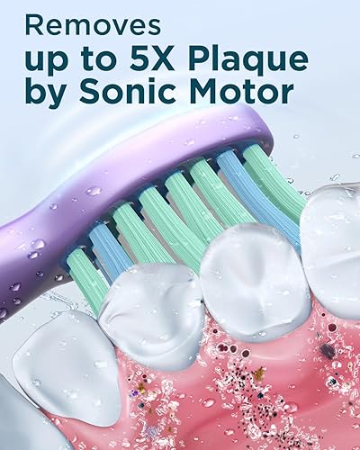 Miniatura 2 de Cepillo de dientes eléctrico Sonic para adultos, cepillo de dientes eléctrico recargable con 8 cabezales de cepillo y estuche de viaje,