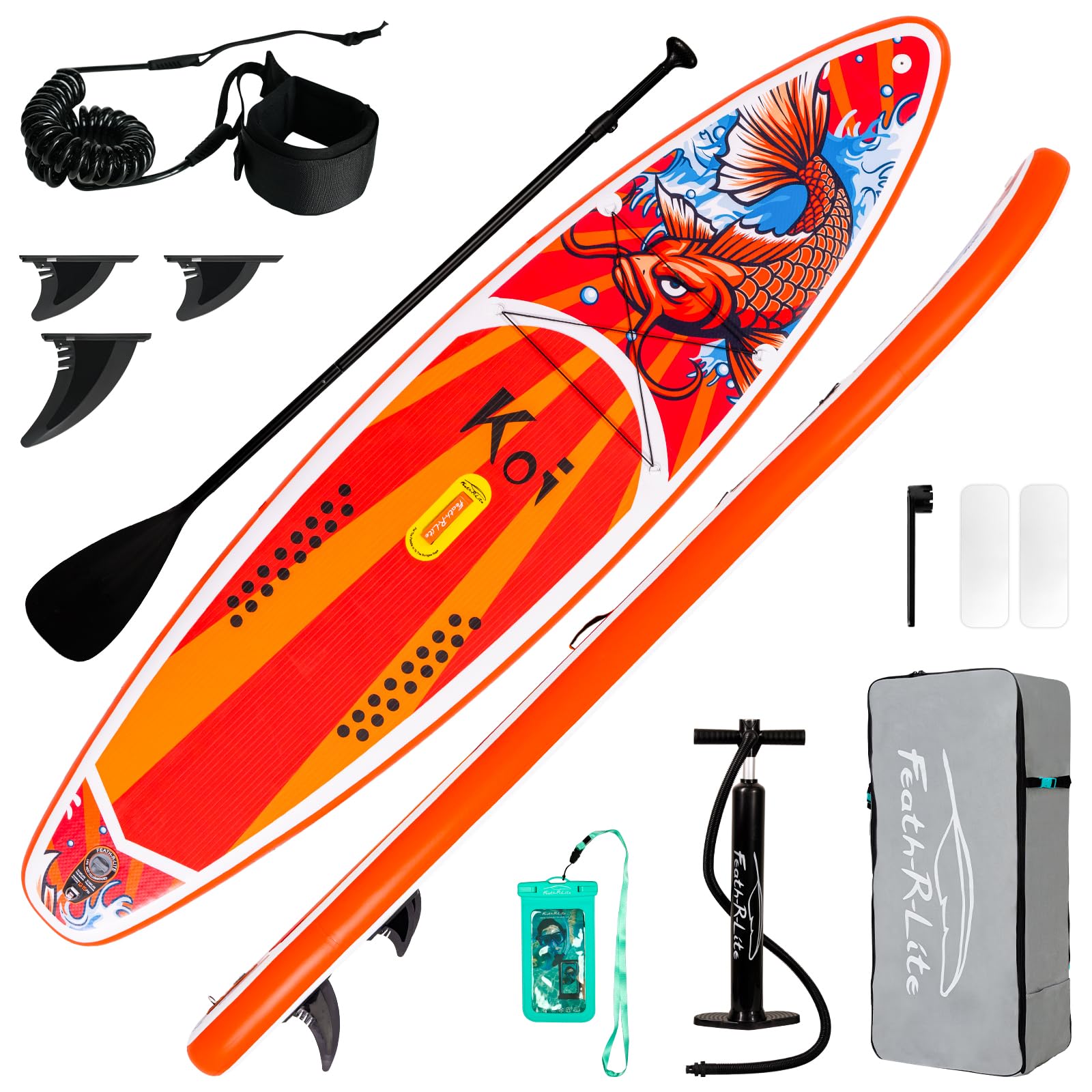 FunWater SUP Tavola da surf gonfiabile completa paddleboard accessori pagaia regolabile,pompa,zaino da viaggio,guinzaglio di sicurezza,custodia impermeabile