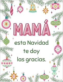 Mama Esta Navidad Te Doy Las Gracias - El Amor La Paz La Familia y La Generosidad - Merry Christmas Mom Greeting Card in Spanish Espanol