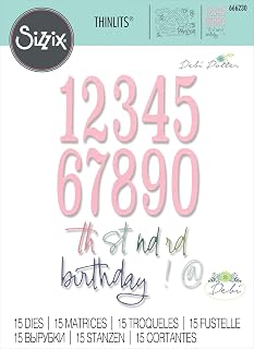 Sizzix カッティングダイ ダイカット 型 ファビュラス バースデー ナンバーズ/Thinlits Die Set 15PK - Fabulous Birthday Numbers by Debi Potter [666230] 日本正規品
