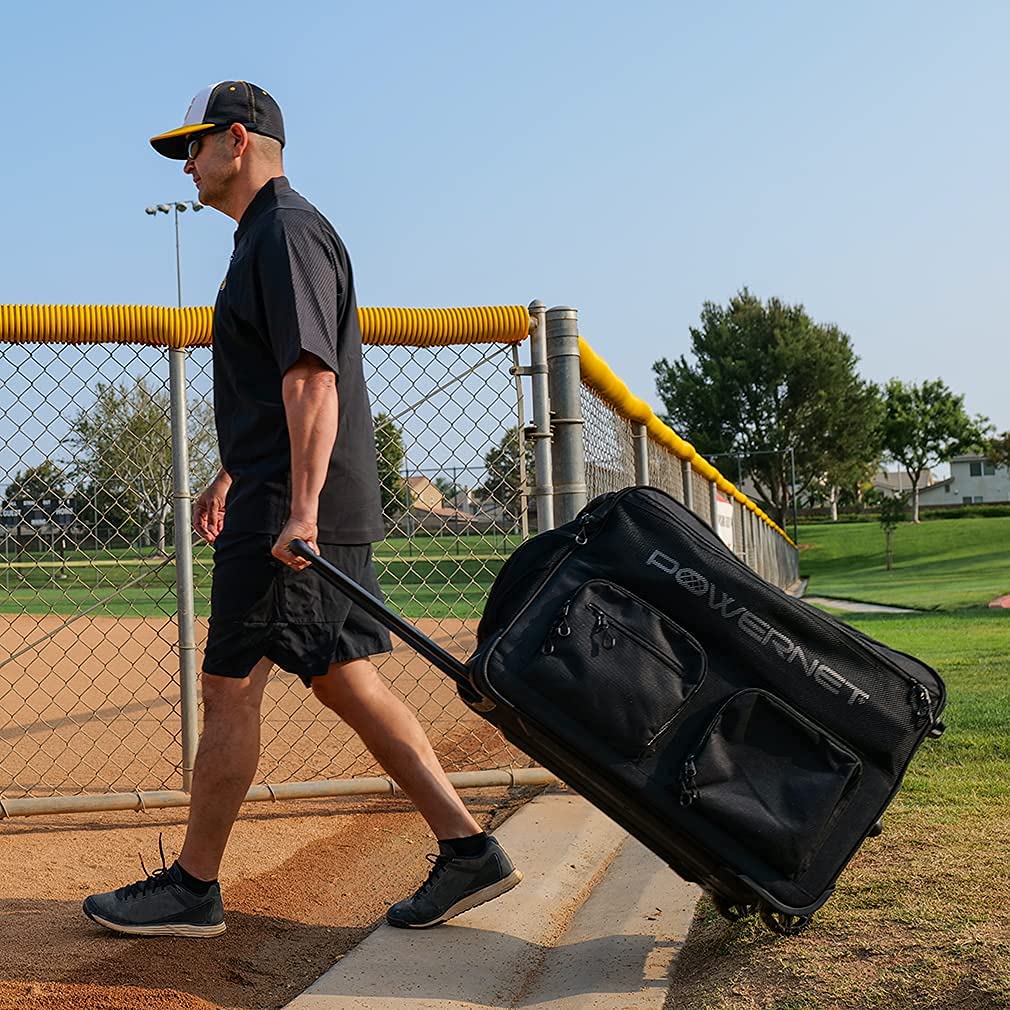 Buy Rolling Baseball Coach Bag Caddy 2021 Carry Case for