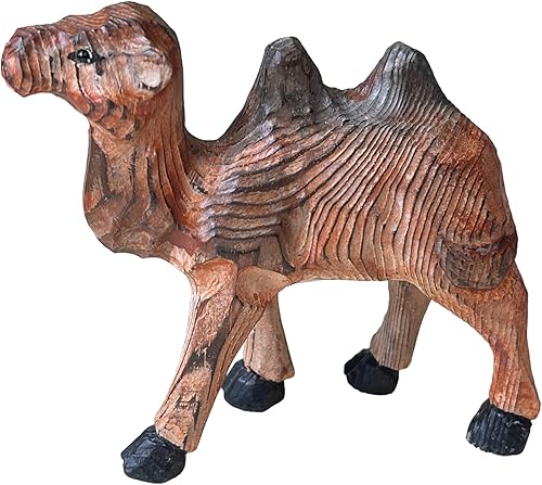 Escultura de madera tallada a mano de camello de madera para decoración del hogar, estatua de madera, figuritas de madera, decoración de habitación