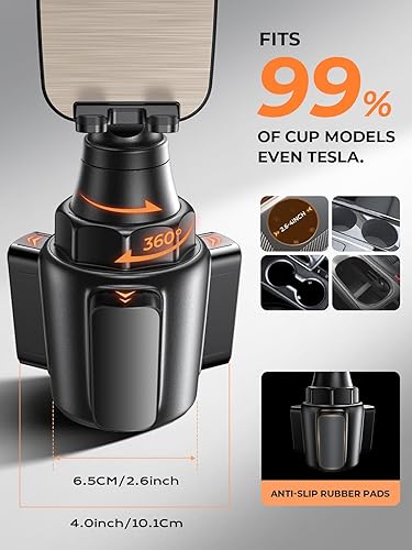 Miniatura 2 de LISEN Soporte de teléfono para automóvil [versión mejorada] cuello largo ajustable de 360° [compatible con fundas gruesas] para iPhone 16e 16 15 14