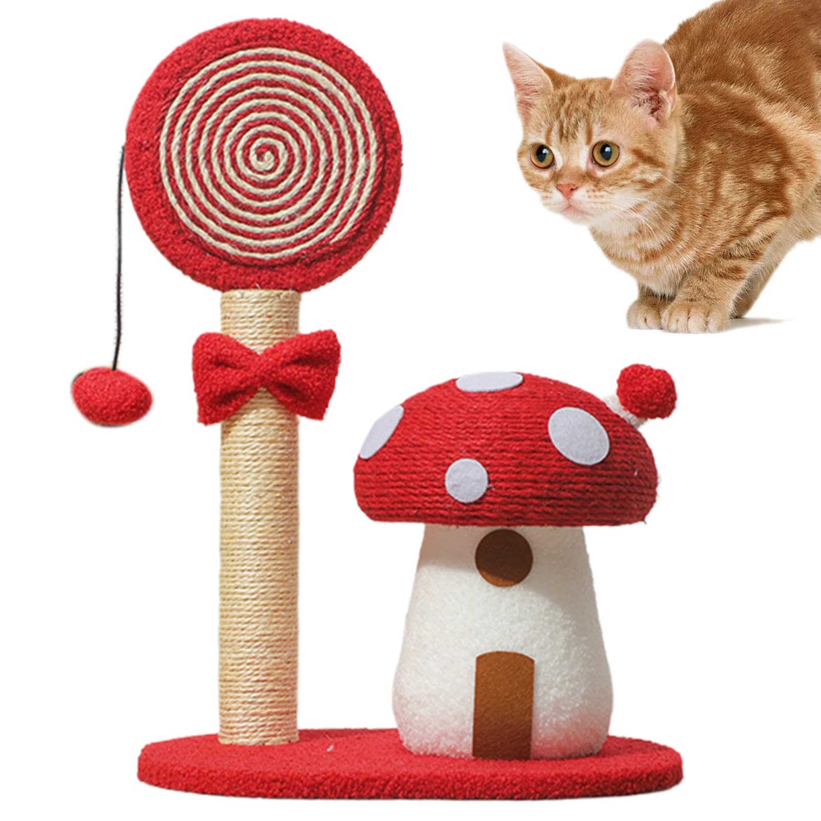 Arrampicata Gatti Tiragraffi in sisal a fungo, accogliente | Mobili Per Felini Con Posatoio E Albero Rampicante per Casa Dormitorio Appartamento Piccoli Spazi e Area Giochi