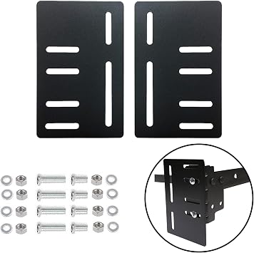 2Pcs Bed Frame Brackets for Headboard and Footboard Adapter/Connector, Heavy Duty Modification Plate, Attachment Bracket with Hardware, Black