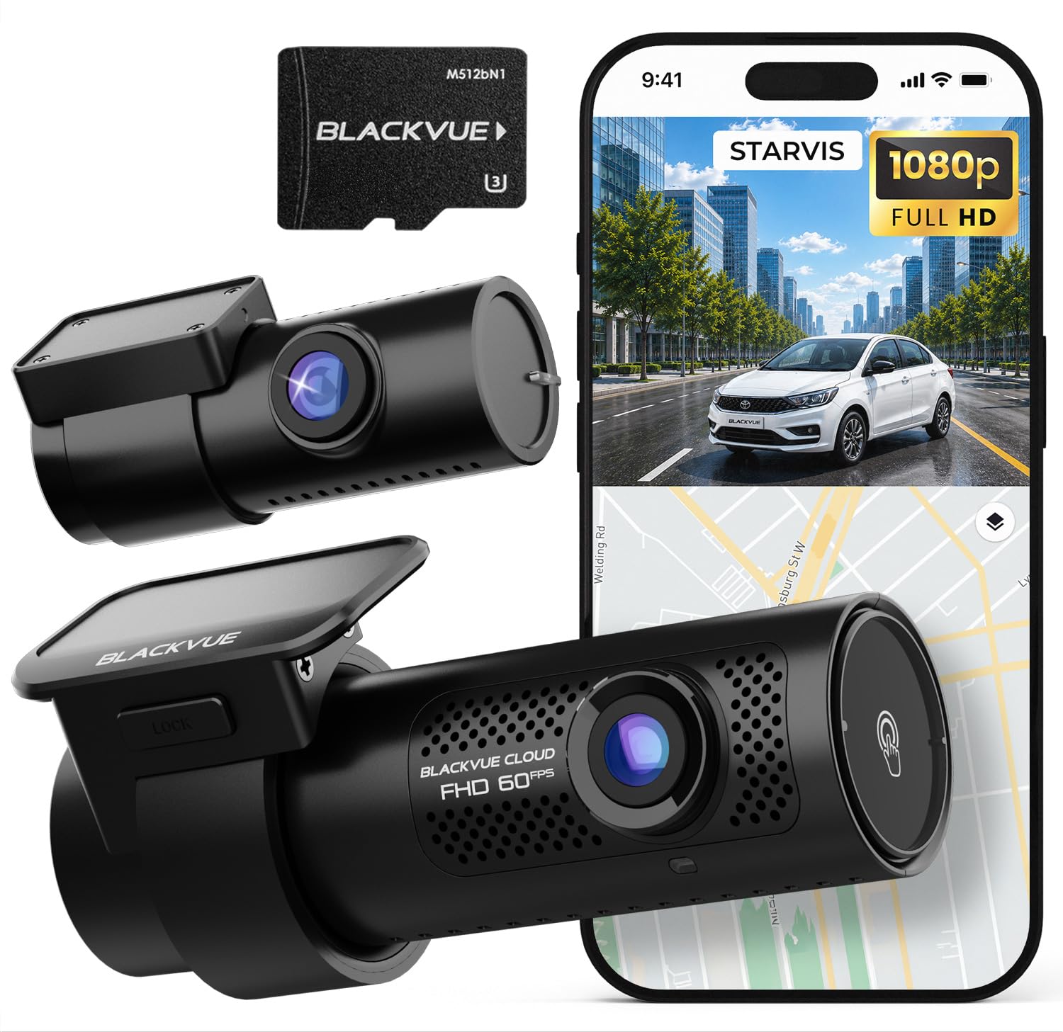 BlackVue DR770X II, Dual 1080P Dash Cam Front and Rear, STARVIS Sensor, Free 64GB Micro SD Card & Hardwire Cable Included, Dash Camera for Cars, 24H Parking Mode, Wi-Fi, GPS, App Control