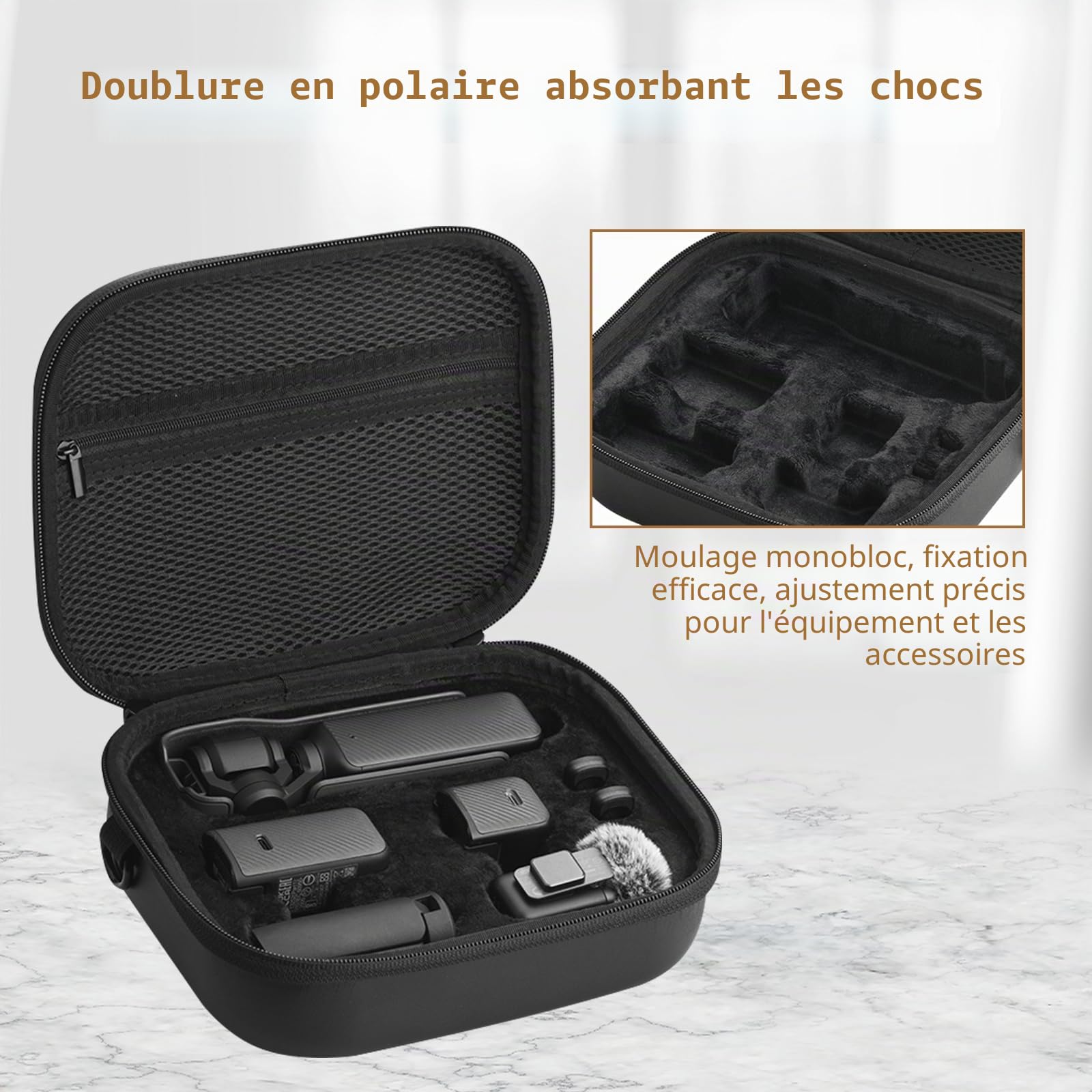O'woda Housse de Transport pour DJI Osmo Pocket 3, Sac de Rangement Portable Étui de Transport Compact Mallette de Voyage pour DJI Osmo Pocket 3 Accessoires